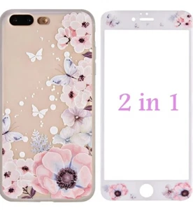 Case For iPhone 7 and 8 Plus Shockproof Case w Tempered Glass Screen Protector - Picture 1 of 8