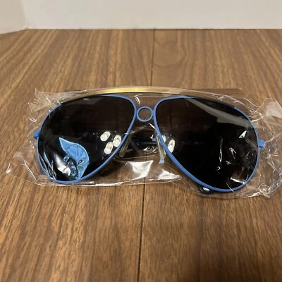 NOS Vintage 80’s Blue Aviator Shooting Style Sunglasses  w/Dark Lens Taiwan New - Image 1 of 3