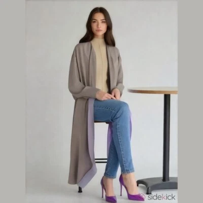 NWT Eileen Fisher Limited Edition Lavender 100% Silk Maxi Duster w/Belt-Size S - Image 1 of 4