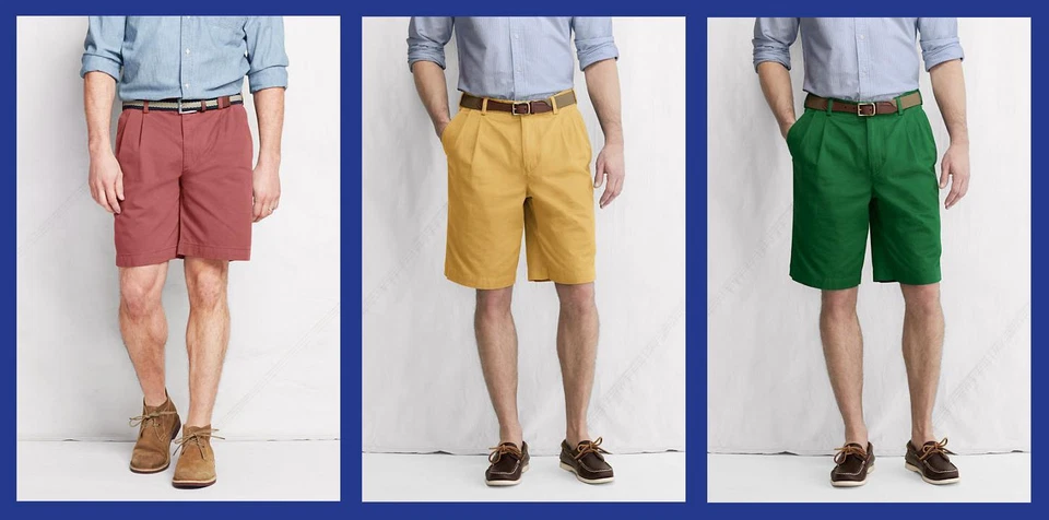 Lands' End ~ Pantalones Cortos Chinos Primavera Para Hombre $40 Nuevos en Paquete Foto 1 de 1