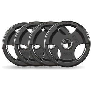 Set von 4 hochwertigen Gummierte Hantelscheiben | 4 x 5 kg, Schwarz - Bild 1 von 2