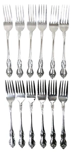 12 - Easterling Valhalla 7-5/8 Zoll Edelstahl Dinner Gabeln Made in Japan - Bild 1 von 4