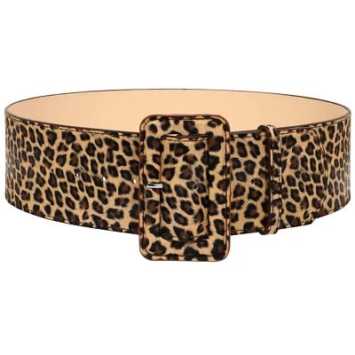 Cinto feminino largo de couro envernizado Natal Papai Noel cinto moda fivela quadrada - Imagem 1 de 4