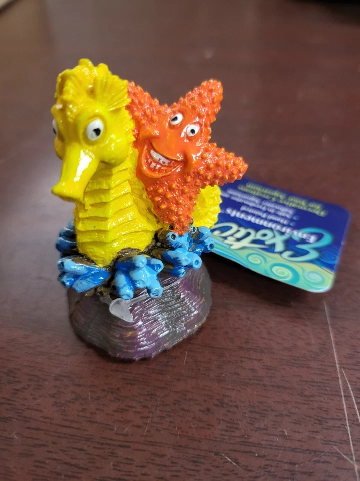 Декор для аквариума морская звезда морской конек полимер ~2,25 дюйма синяя лента - Изображение 1 из 1