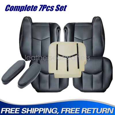 For 2003-2006 Chevy Silverado 1500 2500 HD Front Seat Cover & Foam Cushion Black - Imagem 1 de 4