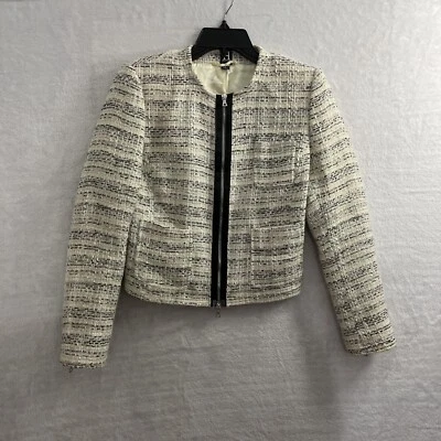 Tommy Hilfiger Blazer Womans 6 Geometric Beige Wool Blend Long Sleeve Vintage - Изображение 1 из 4