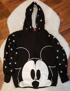Disney Kids Mickey Mouse Full Zip Black Hoodie Sweatshirt Size 9/10 Unisex - Picture 1 of 5