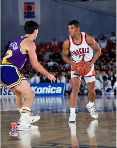 Kevin Johnson Suns Hardwood Classics Unsigned Guarded by John Stockton Photo Cover