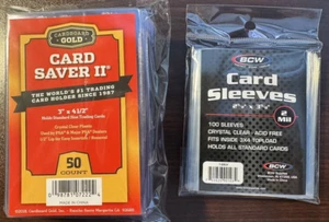 50 Cardboard Gold Card Saver 2 and 100 BCW Sleeves PSA Quantity Discounts! - Picture 1 of 3