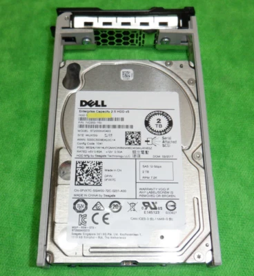 Dell 2TB 7.2K  12G 2.5" SAS HDD 0FVX7C ST2000NX0433 FVX7C GEN12 0NTPP3 Caddy - Image 1 of 3