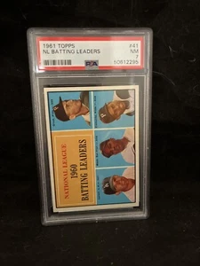 1961 Topps # 41 NL Batting Leaders Mays & Clemente grade by PSA 7 - Picture 1 of 8