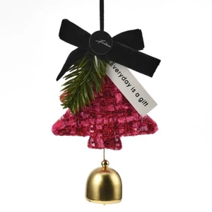 Car Interior Rearview Mirror Decor Plush Xmas Tree Bell SUV Hanging Ornament Red - Picture 1 of 15