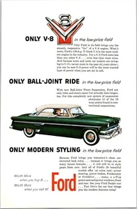 PRINT AD 1954 Ford Crestline Victoria Pinetree Green 2 Door Hardtop 6.5 x 10 - Picture 1 of 3