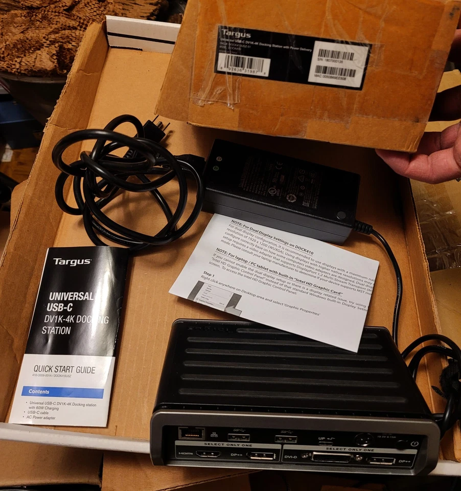 Estación de Acoplamiento Targus USB-C DV1K-4K con Entrega de Energía DOCK410 - Caja Abierta - NOUSBCBL Foto 1 de 1