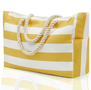 Extra Large Beach Waterproof Bags for Women Tote Bag with Zip for Travel Swim - Picture 1 of 37