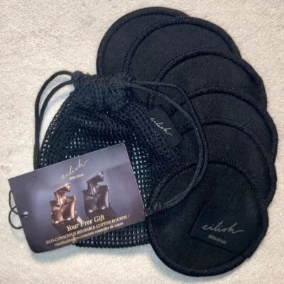 Billie Eilish Algodón Reutilizable Redondo Negro Desmaquillante Facial (6 Almohadillas en Total) Foto 1 de 2