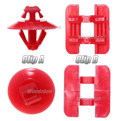 10 Pairs Door Bumpstrip, Side Moulding Trim Clip Red for Renault Megane Clio MKI - Image 1 of 4