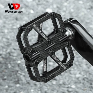 WEST BIKING Ultralight T700 Carbon Fiber Titanium Axle 3 Bearings Bicycle Pedals - Picture 1 of 18