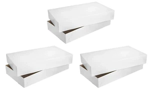 3 PK White 2 Piece Pop Up Apparel Box 24 x 14 x 4" for Coats Robes Bath Sets - Picture 1 of 2