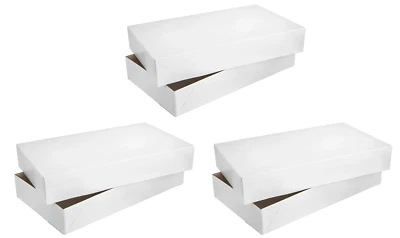 Caja de ropa emergente blanca de 2 piezas de 24 x 14 x 4" para abrigos batas juegos de baño Foto 1 de 2