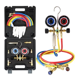 HVAC R410A Gauges with Liquid Vaporizer, Vapor Charging Manifold Gauge Set for 4 - Picture 1 of 7