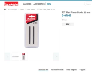Paquete doble de cuchillas planchadoras TCT reversibles genuinas Makita 82 mm - se adapta a DKP180 - Imagen 1 de 3