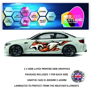 Fox Wild Animal Printed Laminated Sides wrap stickers graphics universal CSW01 - Picture 1 of 1