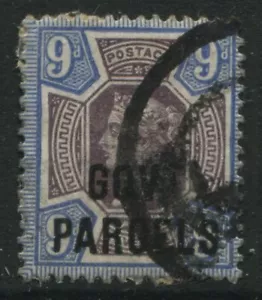 Great Britain QV 1888 9d Jubilee overprinted Gov't Parcels boldly used (41) - Foto 1 di 1
