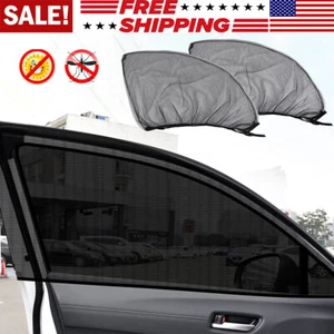 Car Front Row Window Screen Mesh Cover Privacy Mosquito Bugs Net Sun Protection - Picture 1 of 13