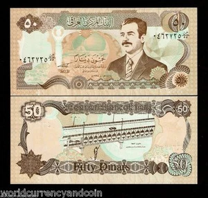 IRAQ 50 DINARS P-83 1994 X 100 PCS LOT SADDAM HUSSEIN BUNDLE UNC MONEY BILL NOTE - Picture 1 of 2