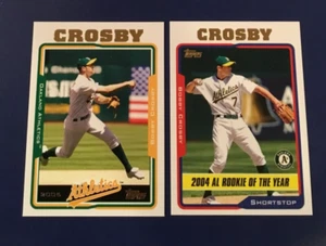 2004 & 2005 Topps #169 #717 BOBBY CROSBY Rookie Lot 2 Oakland A's Set Break - Picture 1 of 1