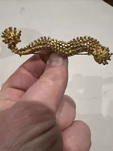 BRANIA - MASSIVE 4” Golden Anamorphic Sputnik Brooch Goldtone Vintage Unique - Picture 1 of 4