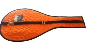 New! Henry Brown Tennis Racquet Storage Carrier Orange Quilted Zipper Bag (22A) - Picture 1 of 4