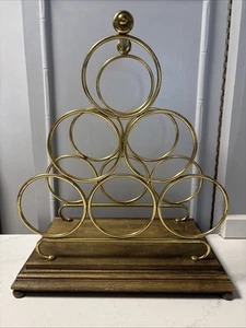Vintage Bronze Wine Rack Details Bottle Holder Made For Ethan Allen Made Italy - Picture 1 of 16