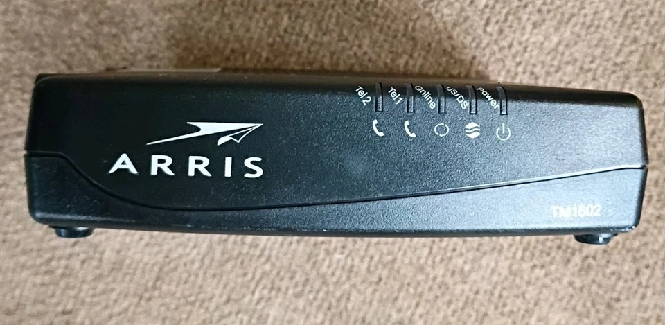 ARRIS TM1602A DOCSIS Cable Modem with Power Adapter - Image 1 of 4