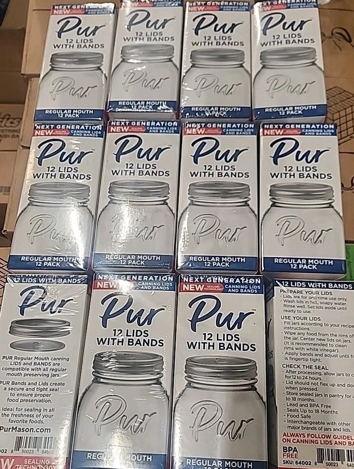 CASE Pur Mason jar Lids with Bands Canning Jar Lids and Bands Set - Wide Mouth