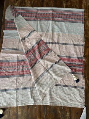 Bufanda infinita reversible Stella & Dot con borlas estampado a rayas nueva Foto 1 de 4