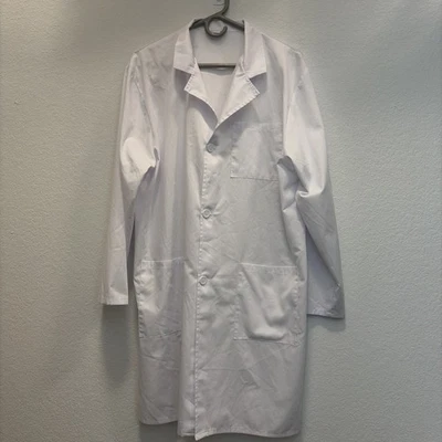 Unisex Lab Coat Size Medium for Lab Classes, White, Used Good Condition - Image 1 of 4
