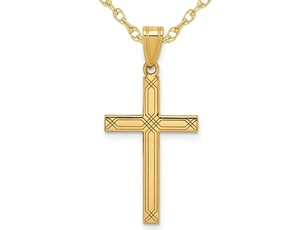 Cross Pendant in 14K Yellow Gold - Picture 1 of 4