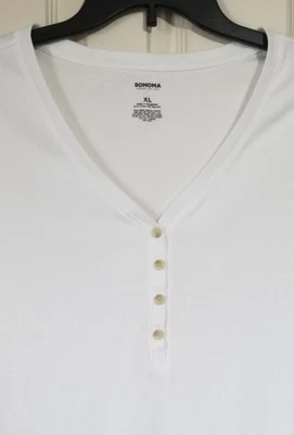 Sonoma Women Size XL White Henley Shirt Thermal Waffle Long Sleeve Solid - Image 1 of 4