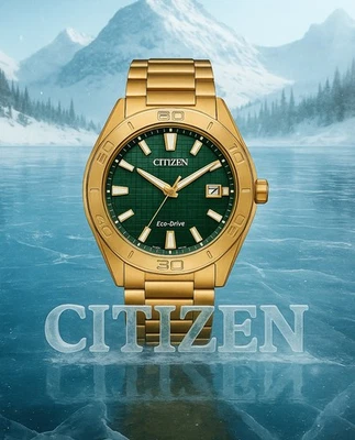 Reloj Citizen Eco-Drive de lujo para hombre esfera dorada (BM7633-81X) Foto 1 de 4