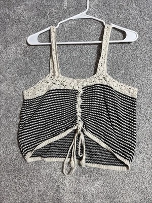 Camiseta sin mangas Aerie para mujer grande boho ribete de encaje cottagecore crochet recortada 2018 Foto 1 de 4