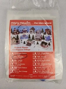 Mary Maxim Needlepoint Musical Village #7060 Post Office Canvas Kit No Glue NOS - Bild 1 von 5