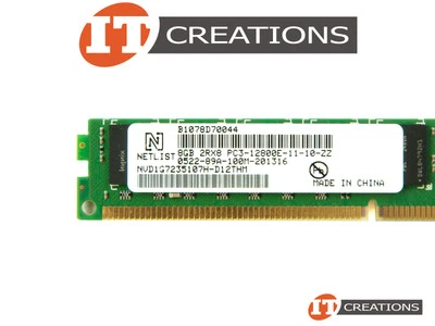 NETLIST 8GB PC3-12800E DDR3-1600 UNBUFF ECC VLP MEMORY NVD1G7235107H-D12THM - Image 1 of 2