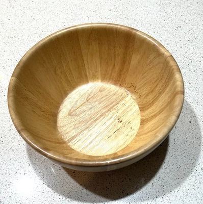 Wooden Blonde Large Salad Bowl  11 Inches Wide By 5 Inches Tall  Pre-owned - Image 1 of 3