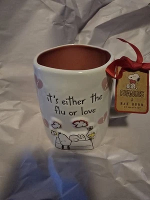 Rae Dunn SNOOPY Mug, it’s either the flu or Love symptoms are the same. NWT - Image 1 of 4