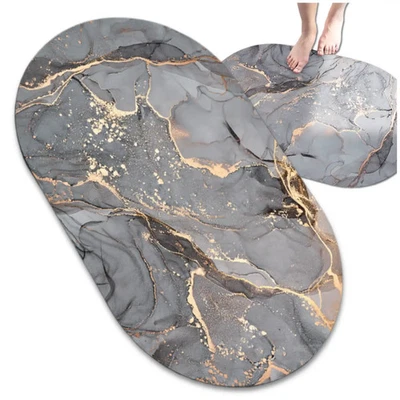 Rutschfeste, graue Marmor-Badewanne-Matte 40x60 cm - Bild 1 von 4