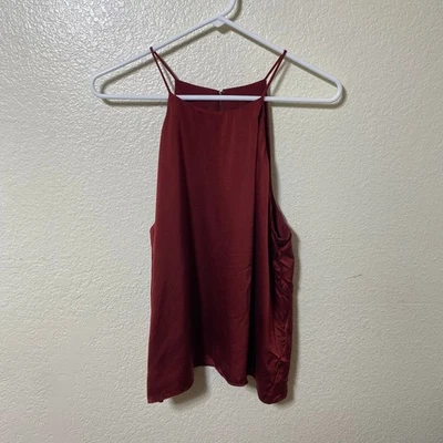 Camiseta sin mangas Banana Republic Sombre 100 % seda rojo granate talla grande Foto 1 de 4
