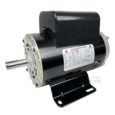5 HP Air Compressor Electric Motor 3450 RPM 7/8" Shaft 230 V Single Phase - Image 1 of 4