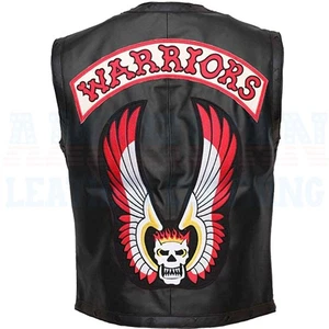 The Warriors Leather Vest – Classic Movie Costume Biker Vest for Men - Picture 1 of 4